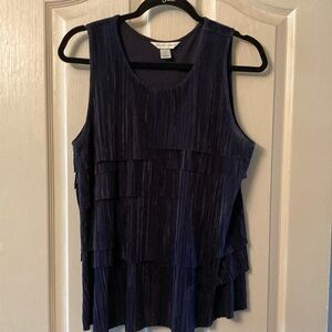 Layers of flowing navy blue fabric